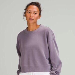 EUC Lululemon perfectly oversized crop crewneck softstreme - dusky lavender 8